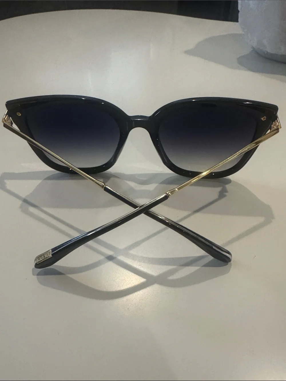 KREWE Dede Nylon Oversized Black Frame Sunglasses with Gradient Smoke Lenses